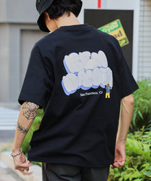 BUBBLE LOGO TEE NV / Tシャツ クルーネック 半袖 プリント ブラック