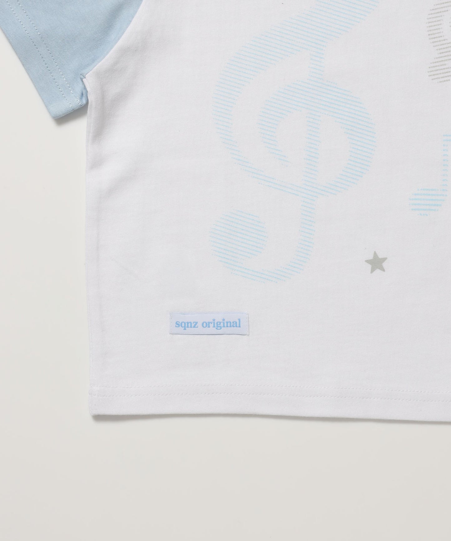 ※WEB限定 / プリントピチTシャツ / 配色ラグラン半袖Tシャツ / sqnz treble clef pt tee ライトブルー