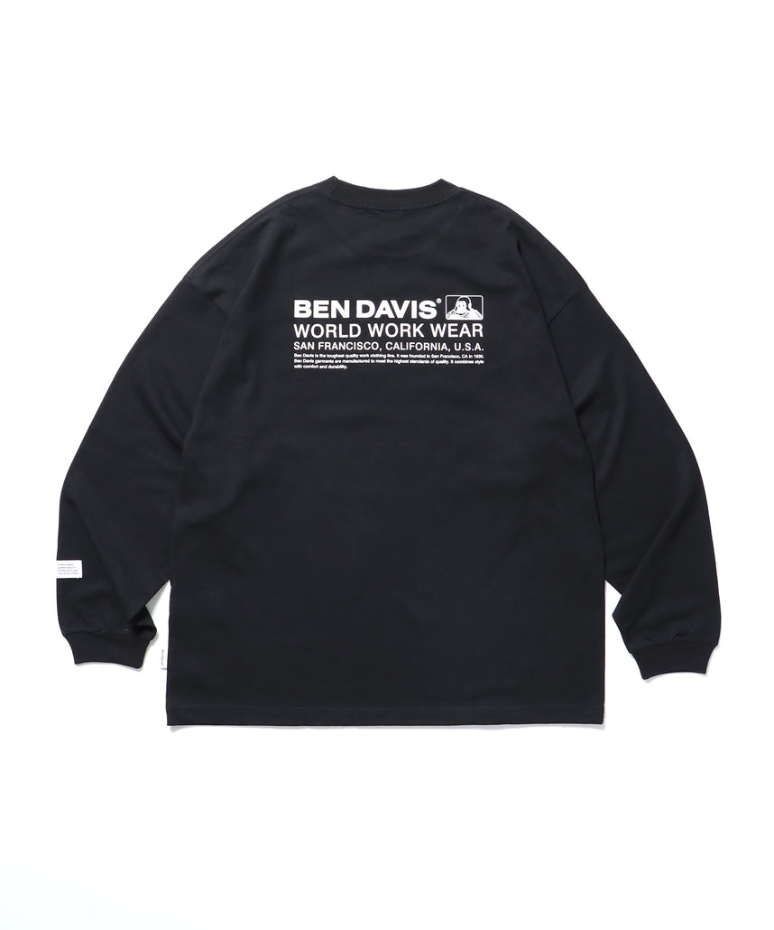 BD LOGO L/S TEE WIDE / 長袖 オーバーサイズ ワンポイント シンプル ネーム ブラック