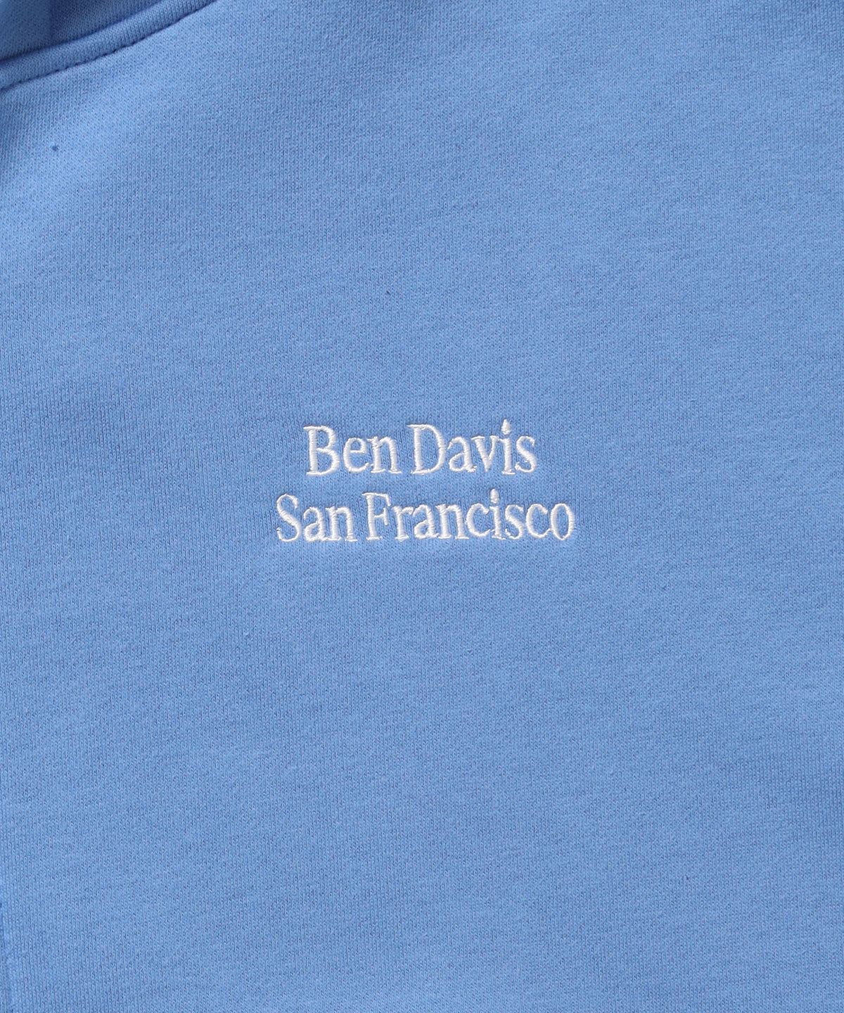 BD SWEAT ZIP HOODIE / スウェットパーカー Wジップ フーディ ワンポイント刺繍 裏起毛 ユニセックス スカイブルー
