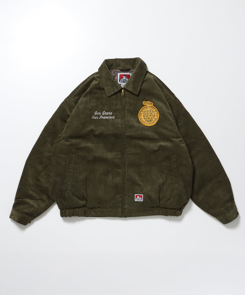 REMOVAL BOA COLLAR CORD JACKET /ジャケット ボア 刺繍 ワッペン スイングトップ カーキ