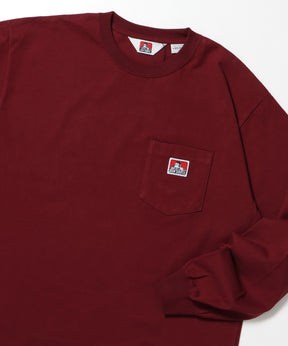 L/S POCKET TEE[REG] / ロンT 長袖 ワンポイント レギュラーサイズ ポケット ワイン
