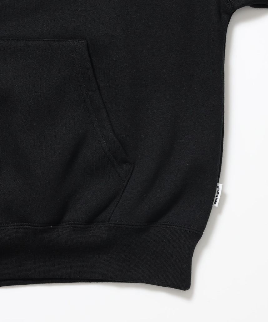 BD SWEAT HOODIE / スウェットパーカー プルオーバー フーディ ワンポイント刺繍 裏起毛 ユニセックス ブラック
