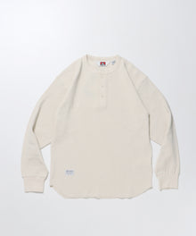 WAFFLE L/S HENLEY / ヘンリー ワッフル オーバーサイズ 長袖 レイヤード オフホワイト