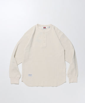 WAFFLE L/S HENLEY / ヘンリー ワッフル オーバーサイズ 長袖 レイヤード オフホワイト