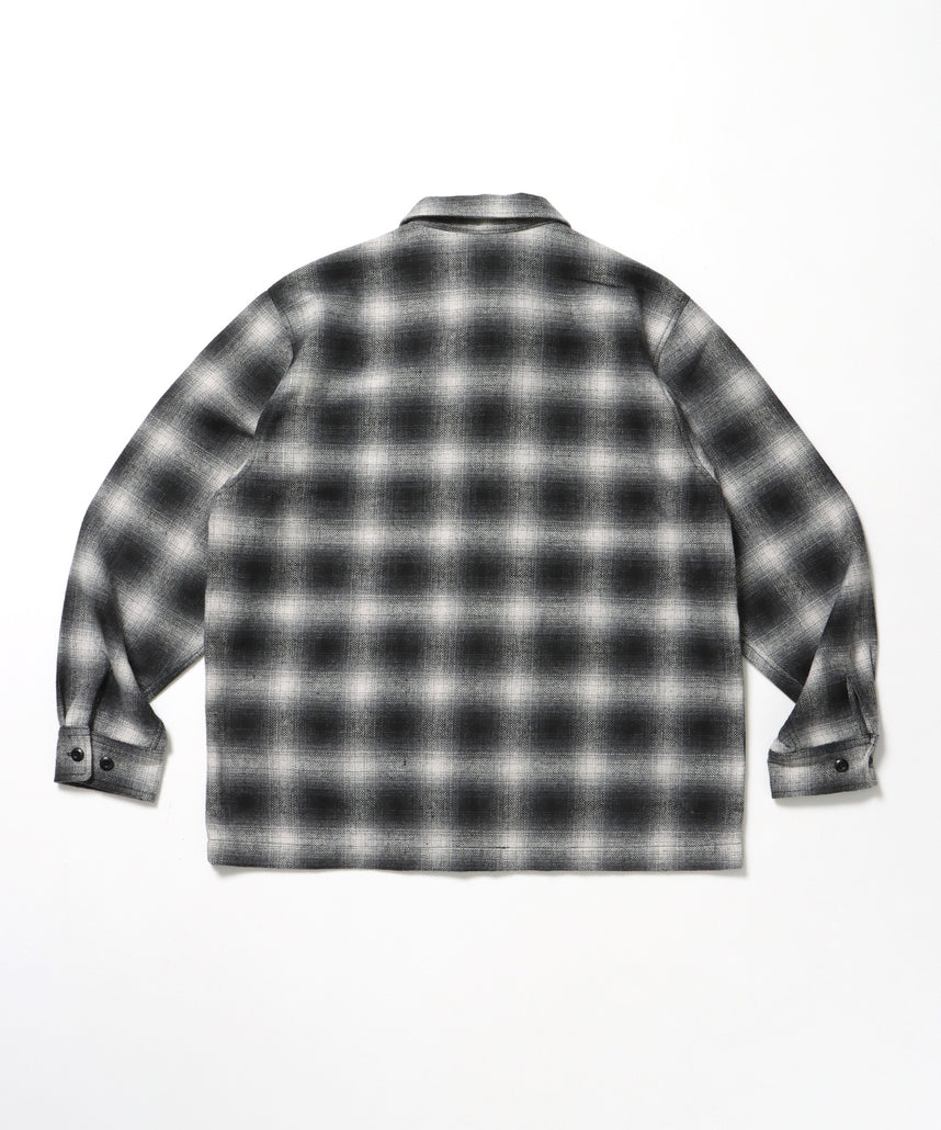 HEAVY PLAID ZIP JACKET / ジップジャケット チェック 起毛 ライトアウター ブラック