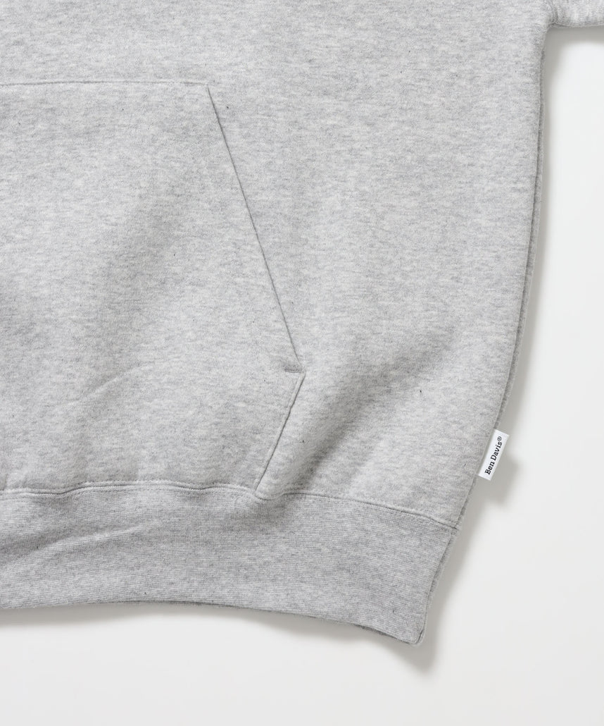 BD SWEAT HOODIE / スウェットパーカー プルオーバー フーディ ワンポイント刺繍 裏起毛 ユニセックス グレー