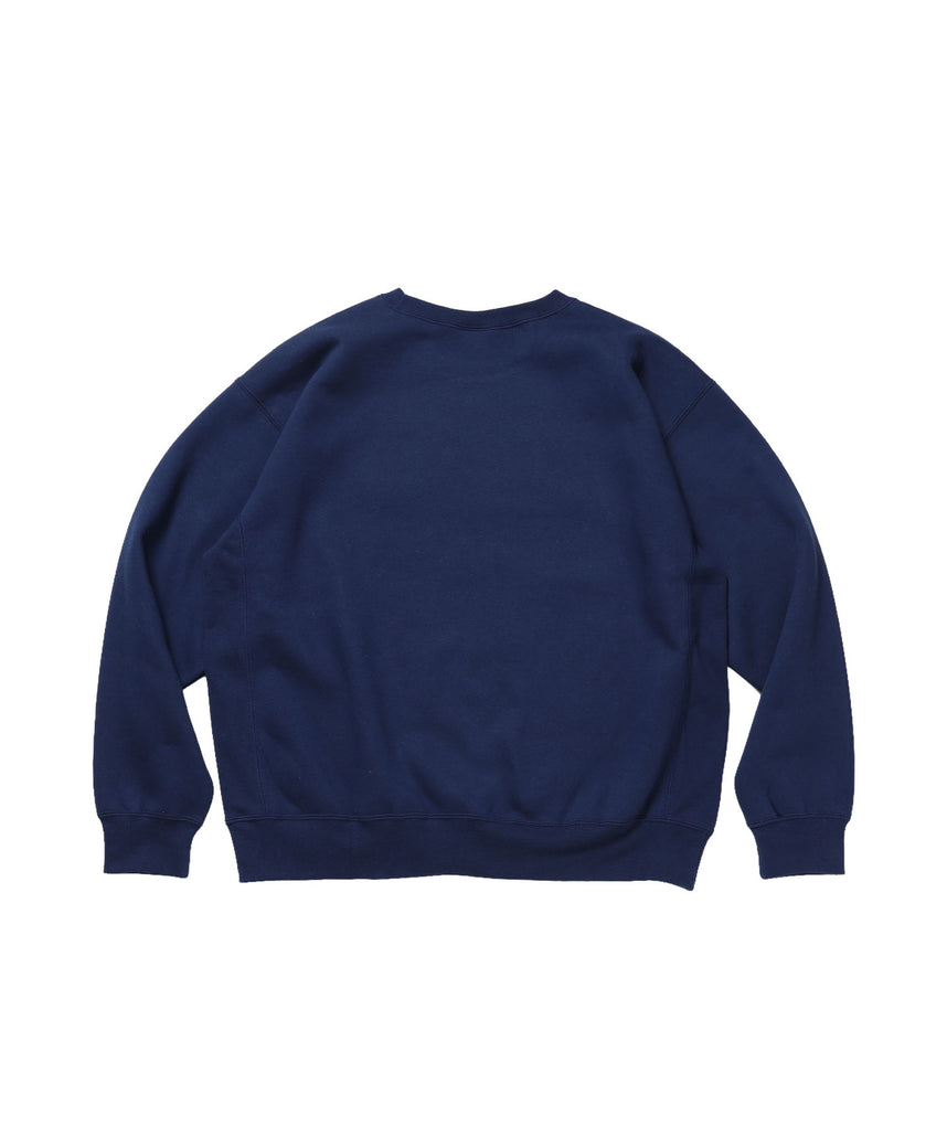 BD SWEAT CREW / スウェット クルーネック 裏起毛 ワンポイント刺繍 リサイズ ユニセックス ネイビー