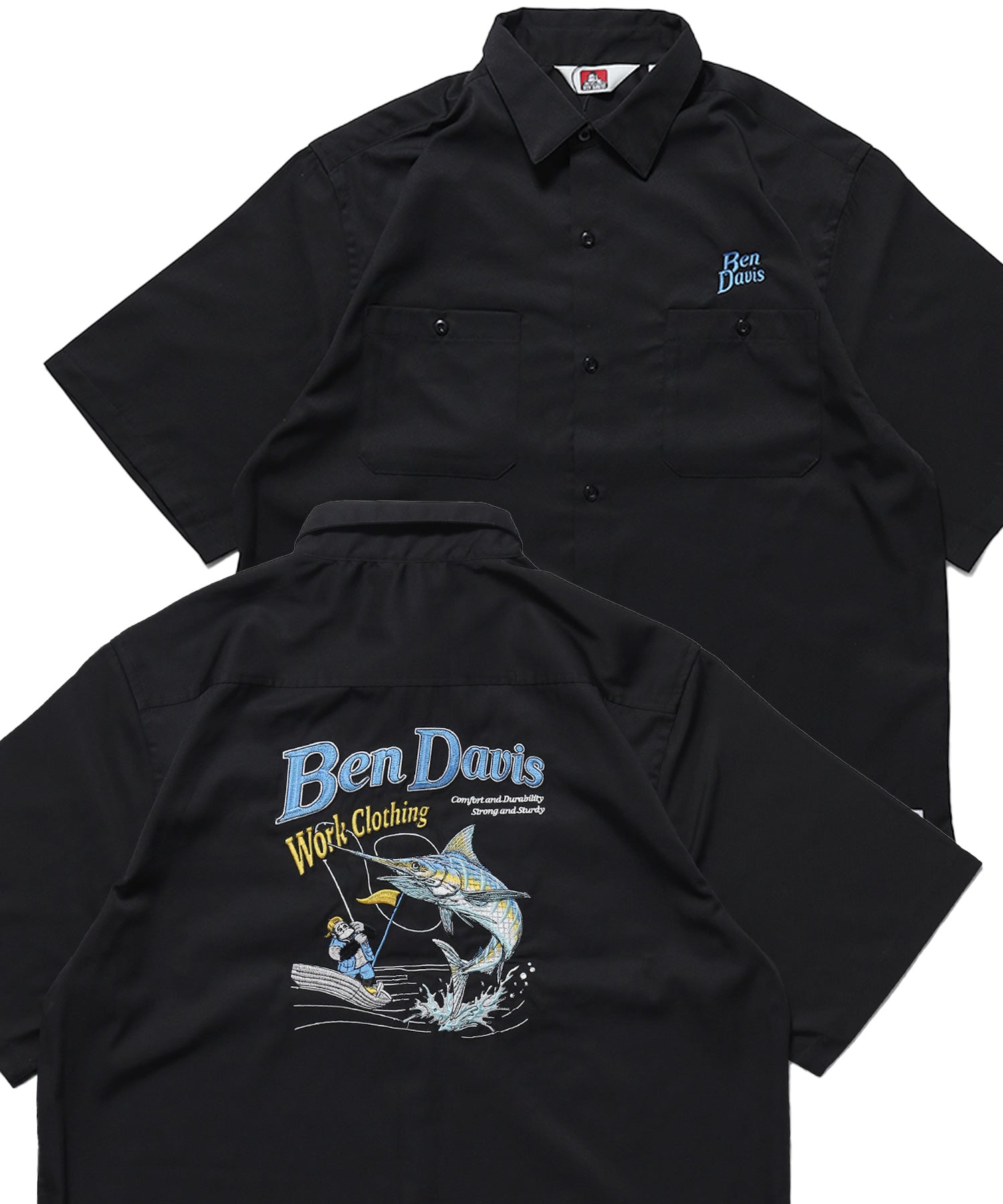 BEN DAVIS（ベンデイビス）】SCUBA EMBRO S/S WORK SHIRT 