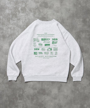 ヘビーウエイトバックダイナーロゴスウェット / 裏起毛 スウェット クルーネック ワンポイント プリント アッシュグレー