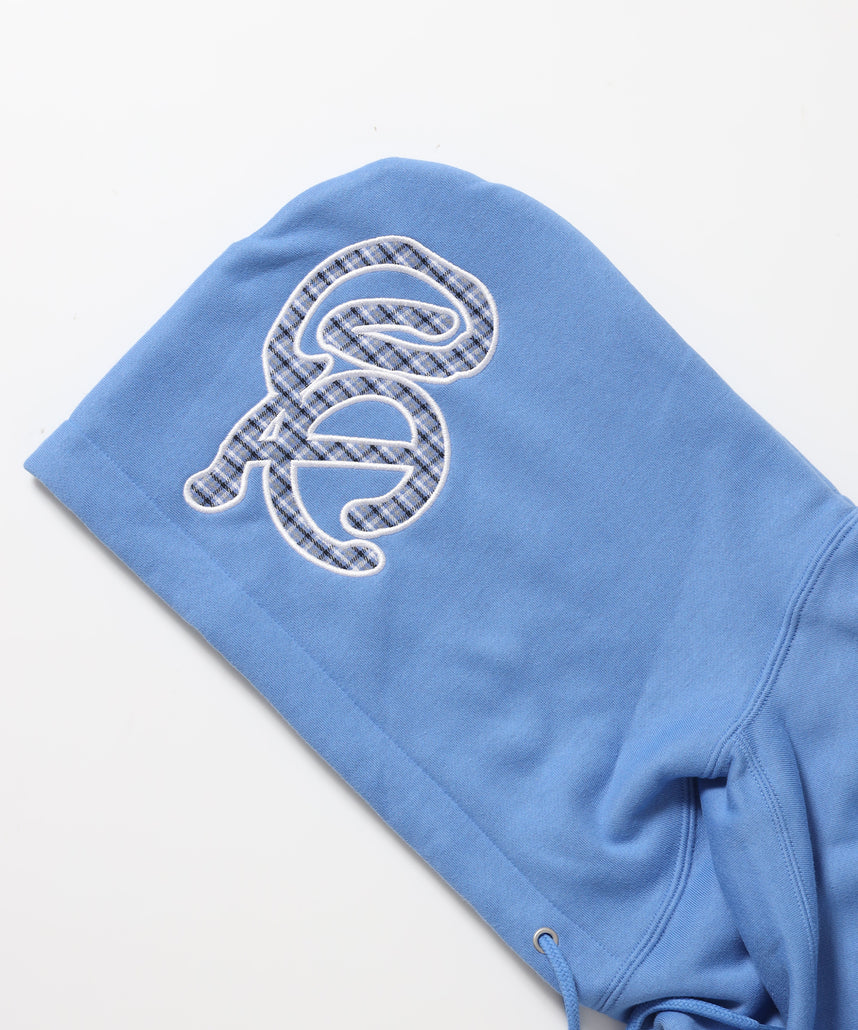 Design Pullover P/K / プルパーカー フード デザイン 裏起毛 ユニセックス スカイブルー