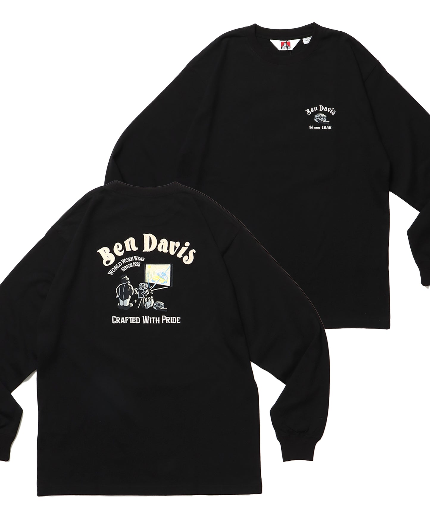 THEATER EMBRO L/S TEE[REG] / ロンT 長袖 ワンポイント レギュラーサイズ 刺繍 ブラック