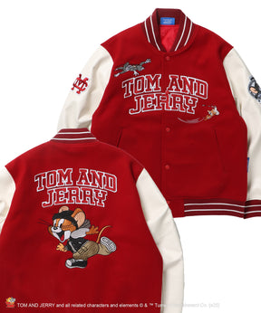 TJ 2025 STADIUM JACKET / オーバーサイズ ビッグシルエット 刺繍 アウター ジャケット レッド