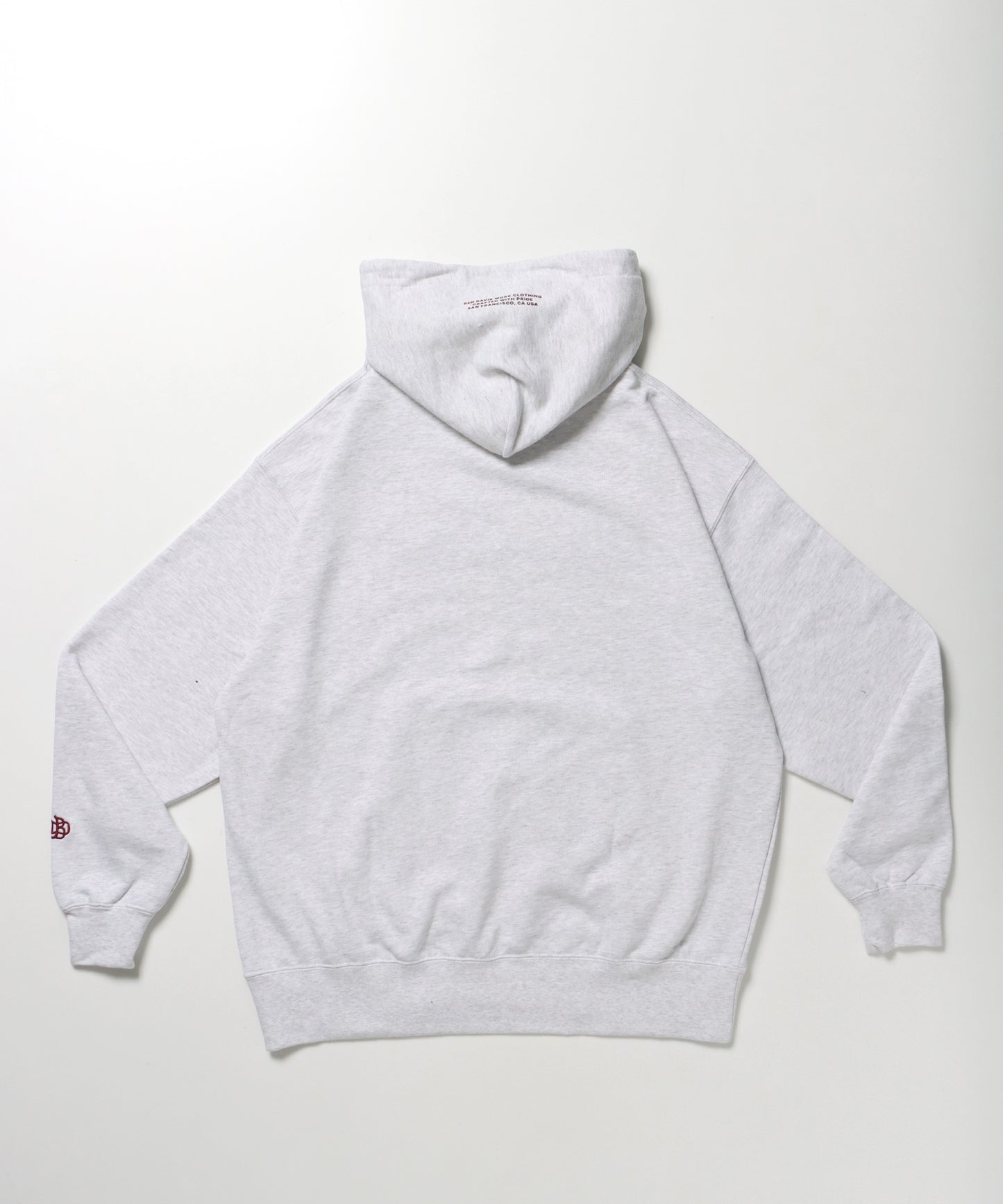 MID WEIGHT SWEAT HOODIE /パーカー ジップパーカー ダブルジップ 短丈 刺繍 プリント アッシュグレー