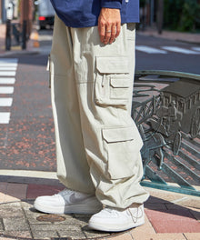 THESE DAYS TECH CARGO PANTS / ワイドテーパード 裾ドローコード グレイッシュベージュ