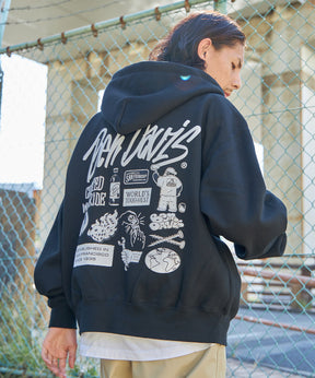 SELECTION ZIP HOODIE / フルジップ オーバーサイズ ワンポイント シティガール 裏起毛 ヘビーウエイト ブラック