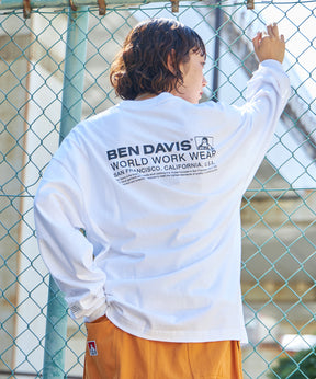 BD LOGO L/S TEE WIDE / 長袖 オーバーサイズ ワンポイント シンプル ネーム ホワイト