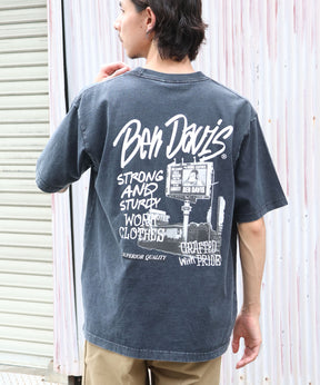 ROADSIDE VNTG TEE(UF) / Tシャツ クルーネック  ワンポイント シンプル ユニセックス 加工 ダークブラウン