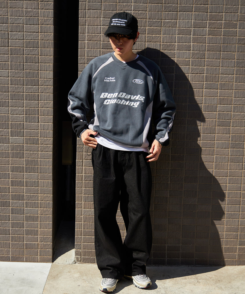 RUNNERS SWEATSHIRT / ドローコード シティガール シティボーイ ブロークコア ゲームシャツ 裏起毛 チャコール