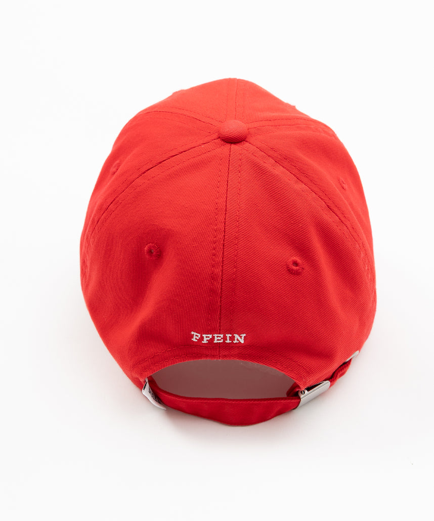 アートロゴ刺繍キャップ / 深めキャップ レッド