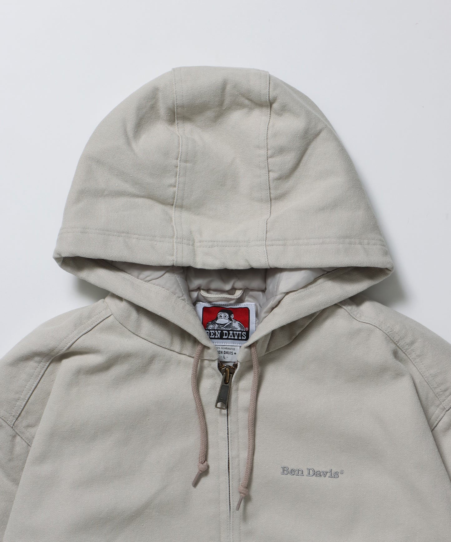 WORKERS PARKA / ジップパーカー フーディ 中綿 キルト ワークジャケット ダブルジップ アイボリー