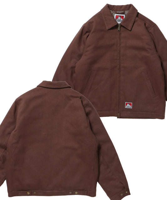 PADDED EISENHOWER JACKET / オーバーサイズ ビッグシルエット ジャケット アウター 中綿 ジップ ブラウン