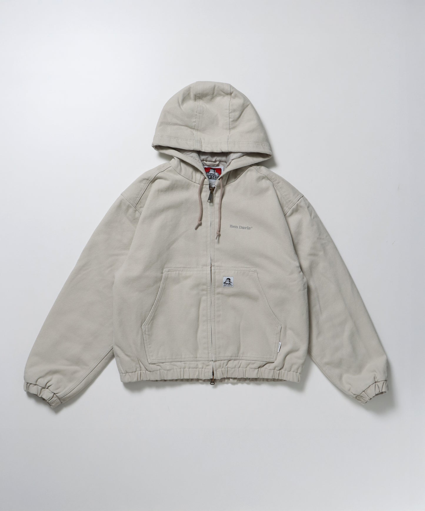 WORKERS PARKA / ジップパーカー フーディ 中綿 キルト ワークジャケット ダブルジップ アイボリー