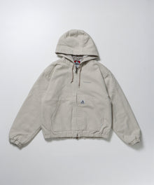 WORKERS PARKA / ジップパーカー フーディ 中綿 キルト ワークジャケット ダブルジップ アイボリー
