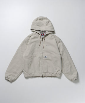WORKERS PARKA / ジップパーカー フーディ 中綿 キルト ワークジャケット ダブルジップ アイボリー
