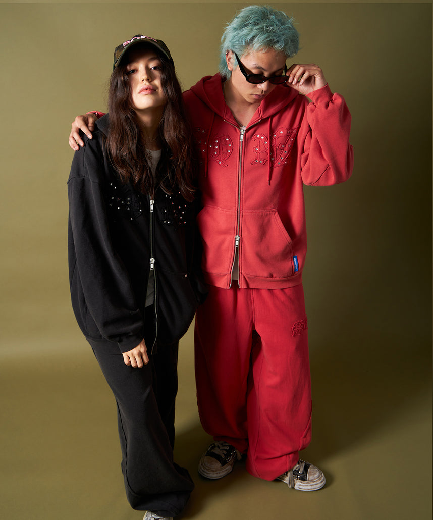 STONE フルジップ SEQUENZ（シークエンズ）】APPLIQUE STONE FADE ZIP P/K