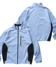 SOFTSHELL ACTIVE JACKET / フリース ジップ ドローコード ブルー