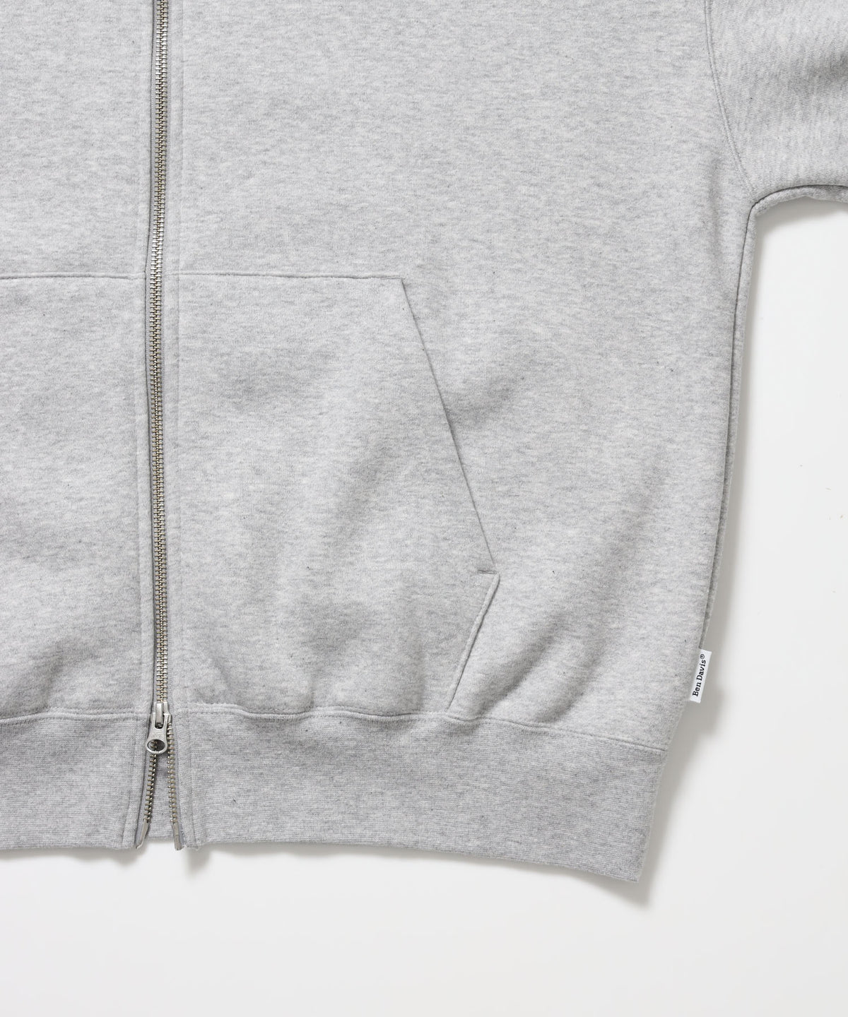 BD SWEAT ZIP HOODIE / スウェットパーカー Wジップ フーディ ワンポイント刺繍 裏起毛 ユニセックス グレー