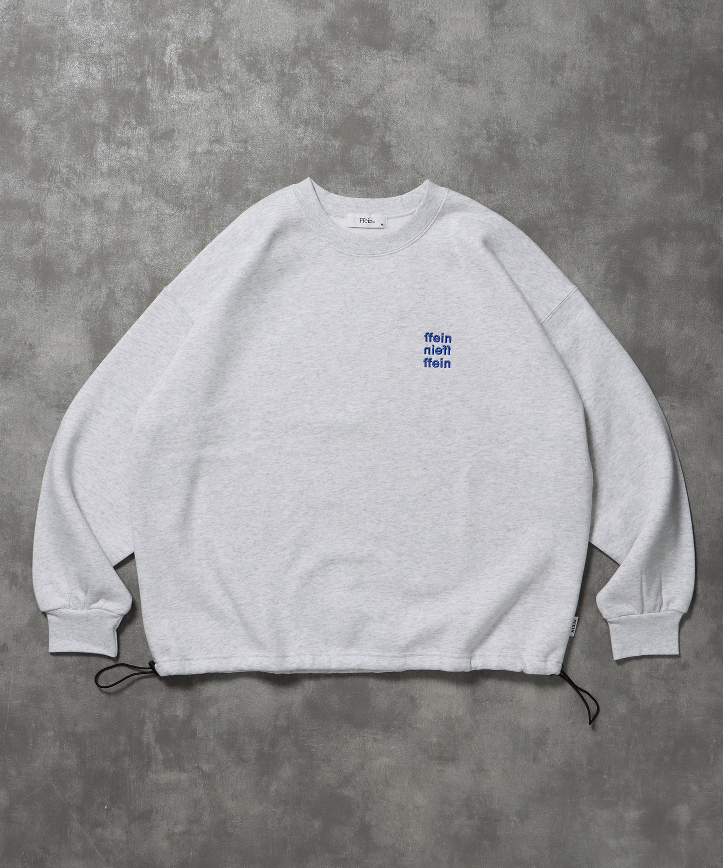 ヘビーウエイト3段ロゴドローコード付スウェット / スウェット トレーナー ロゴプリント ドローコード 裏起毛 アッシュグレー