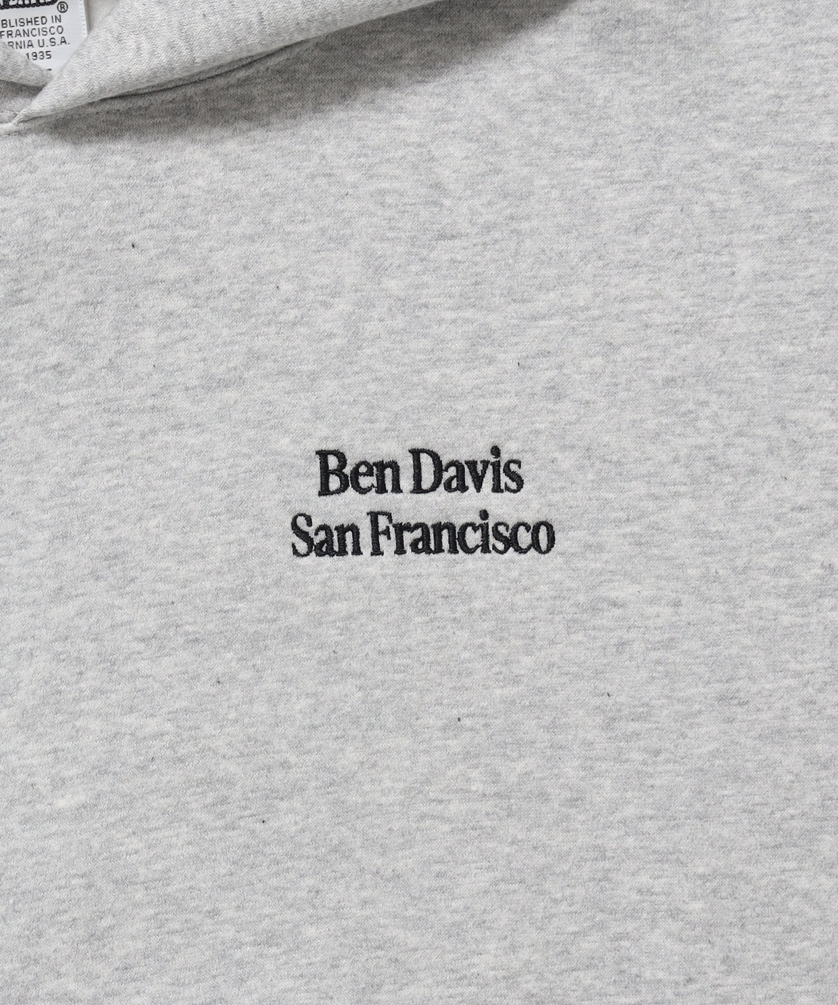 BD SWEAT HOODIE / スウェットパーカー プルオーバー フーディ ワンポイント刺繍 裏起毛 ユニセックス グレー