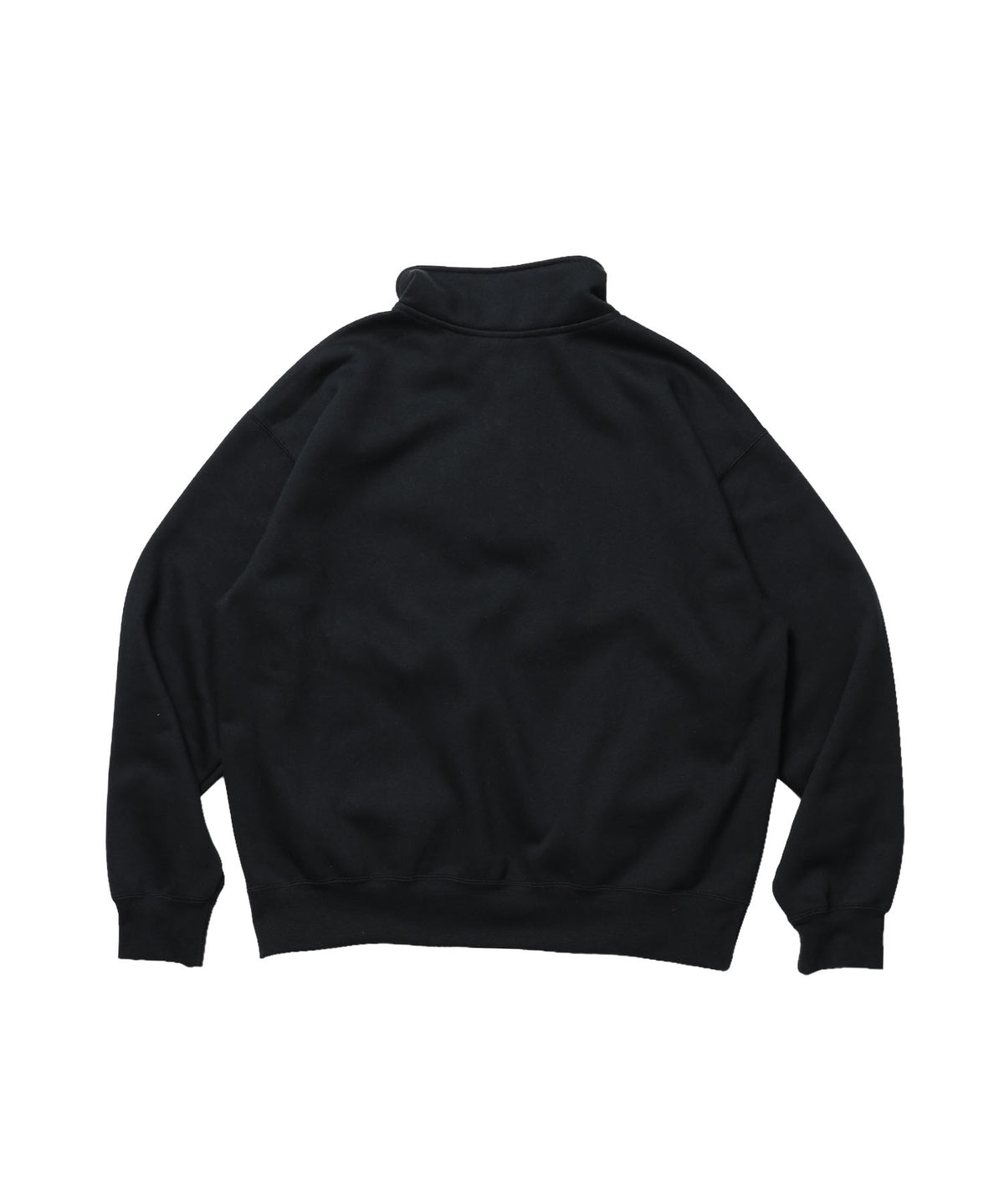 BD SWEAT SNAP P/O / スウェット ハイネック ボタン 裏起毛 ワンポイント刺繍 ユニセックス ブラック