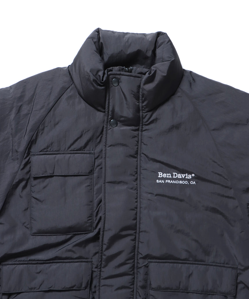 POLAR WORKERS JACKET / ダウン ジップ ドローコード ブラック