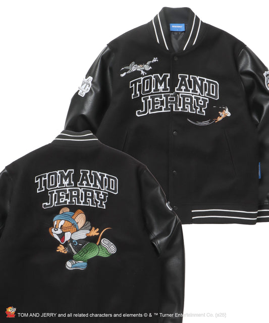 TJ 2025 STADIUM JACKET / オーバーサイズ ビッグシルエット 刺繍 アウター ジャケット ブラック