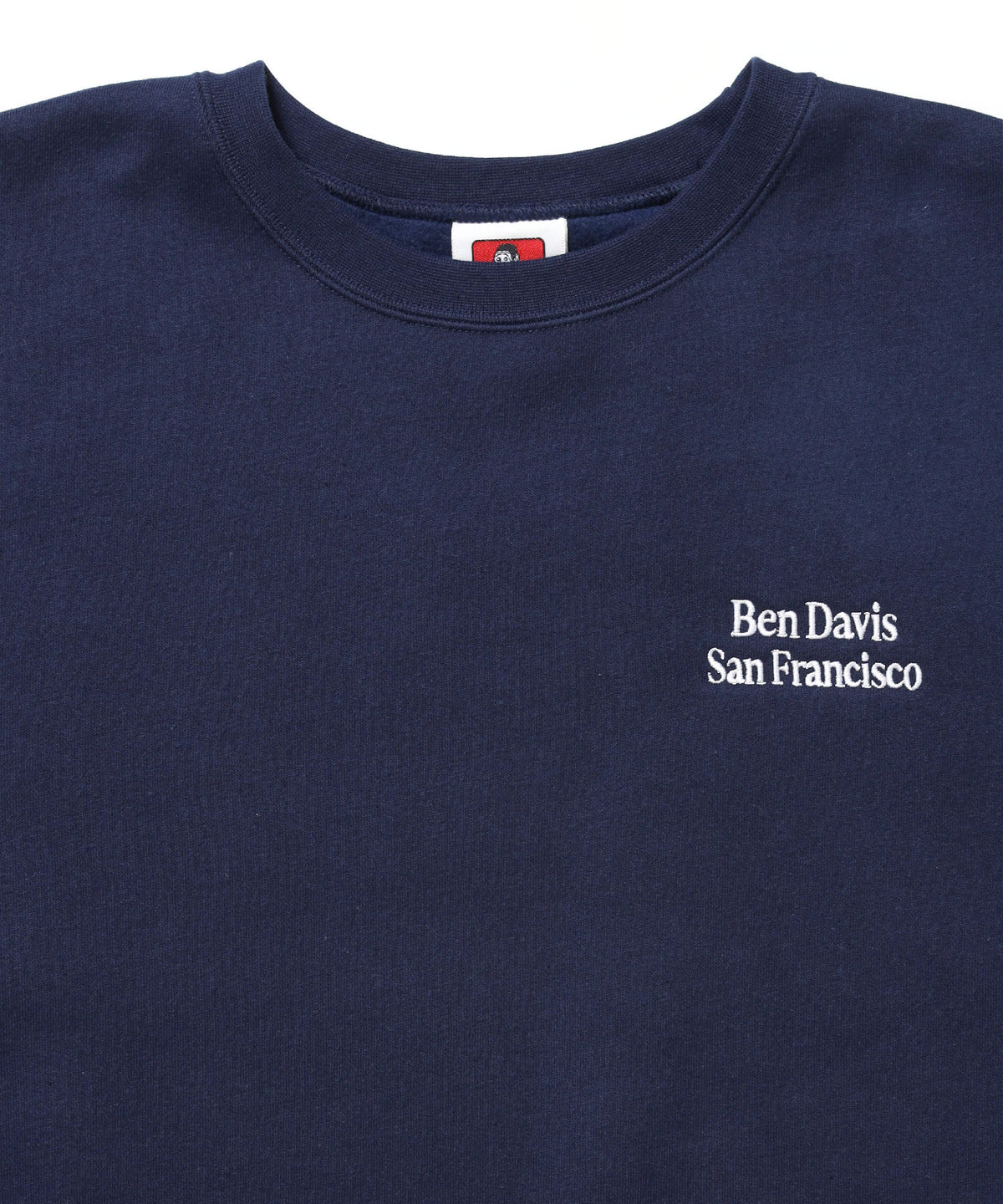 BD SWEAT CREW / スウェット クルーネック 裏起毛 ワンポイント刺繍 リサイズ ユニセックス ネイビー