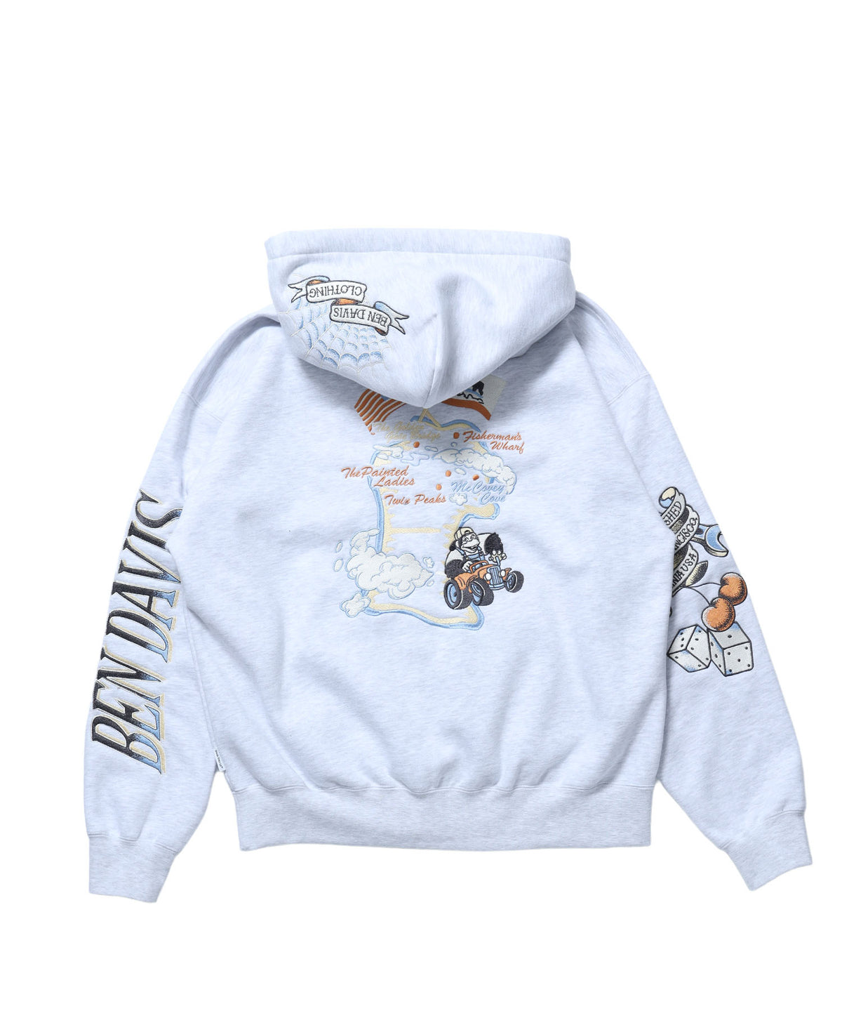 SANMARINO ZIP HOODIE / ジップパーカー フード キャラクター デザイン 裏起毛 ユニセックス アッシュグレー