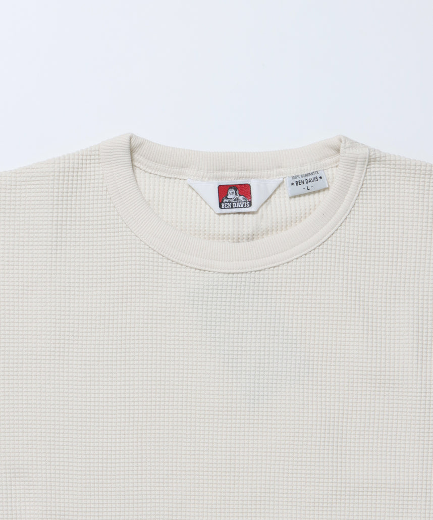WAFFLE L/S CREW / ビッグシルエット ワッフル クルーネック 長袖 レイヤード オフホワイト