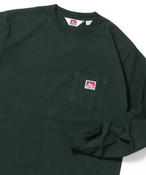 L/S POCKET TEE[REG] / ロンT 長袖 ワンポイント レギュラーサイズ ポケット ダークグリーン