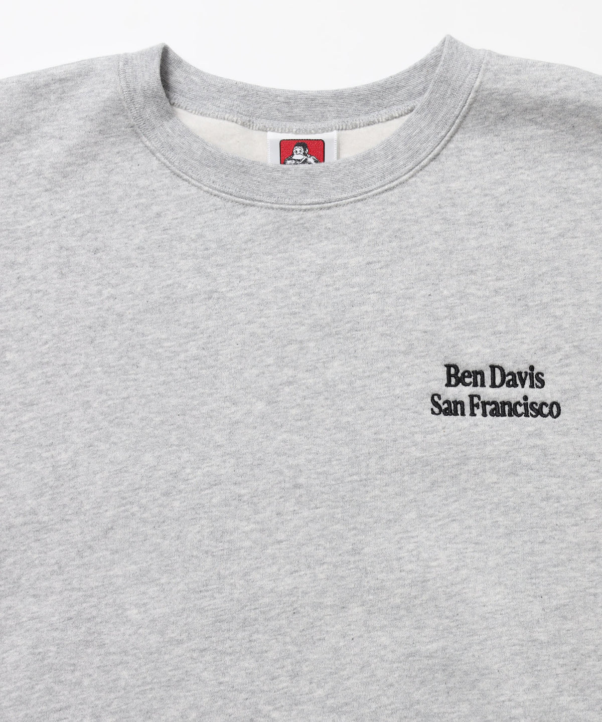 BD SWEAT CREW / スウェット クルーネック 裏起毛 ワンポイント刺繍 リサイズ ユニセックス グレー