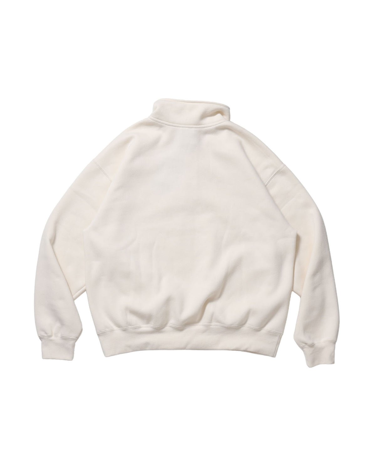 BD SWEAT SNAP P/O / スウェット ハイネック ボタン 裏起毛 ワンポイント刺繍 ユニセックス オフホワイト