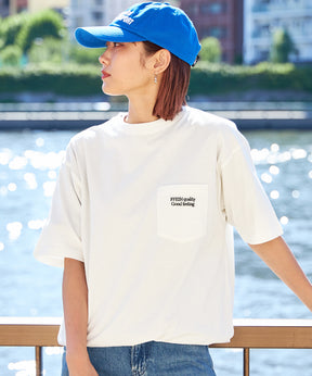 ヴィンテージライクポケットTシャツ / ドローコード ホワイト
