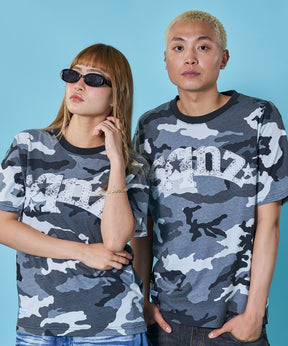 ※WEB限定 sqnz studs faint logo tee / 半袖 クルーネック プリント ワンポイント レイヤード ユニセックス スタッズ 柄84