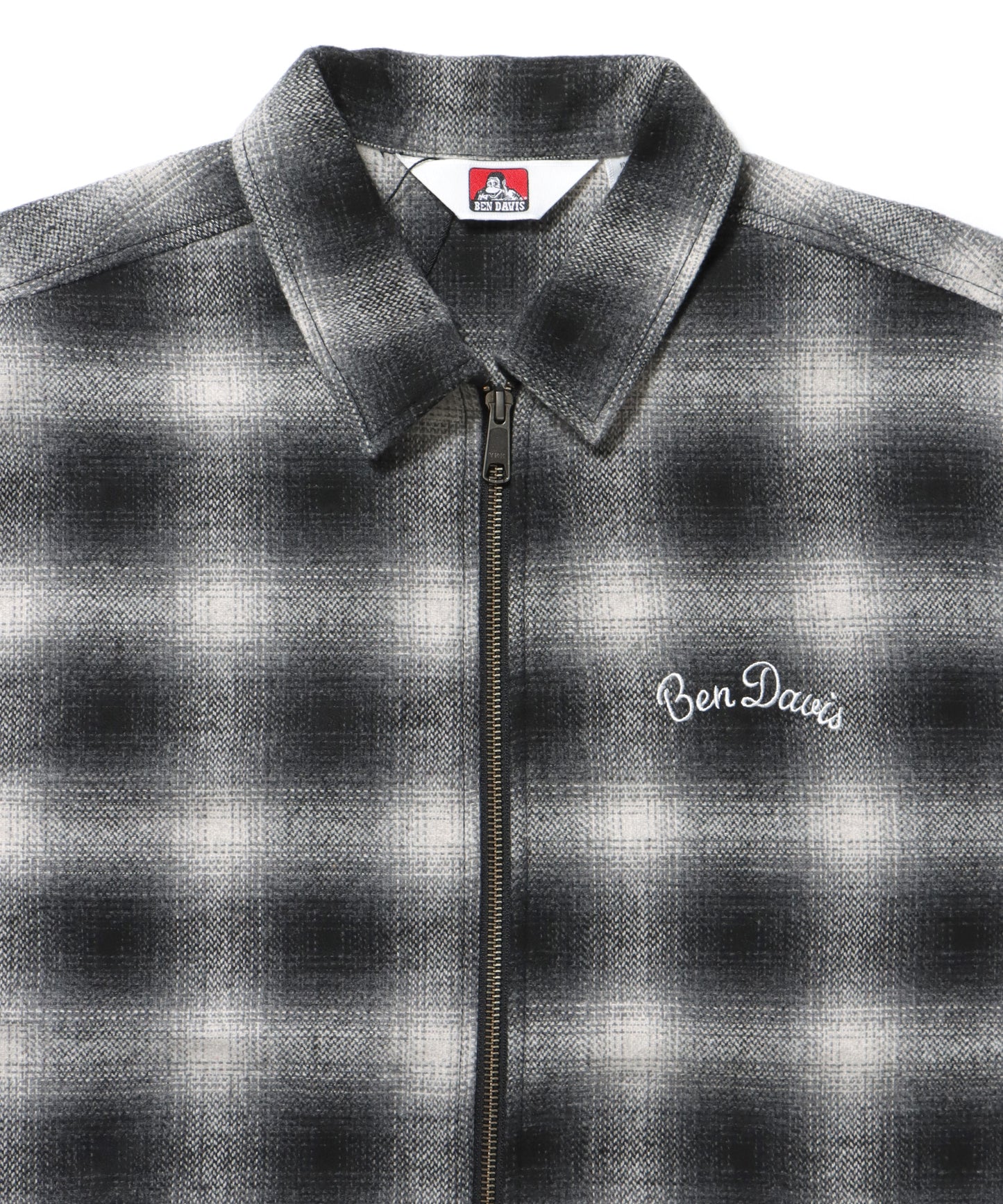 HEAVY PLAID ZIP JACKET / ジップジャケット チェック 起毛 ライトアウター ブラック
