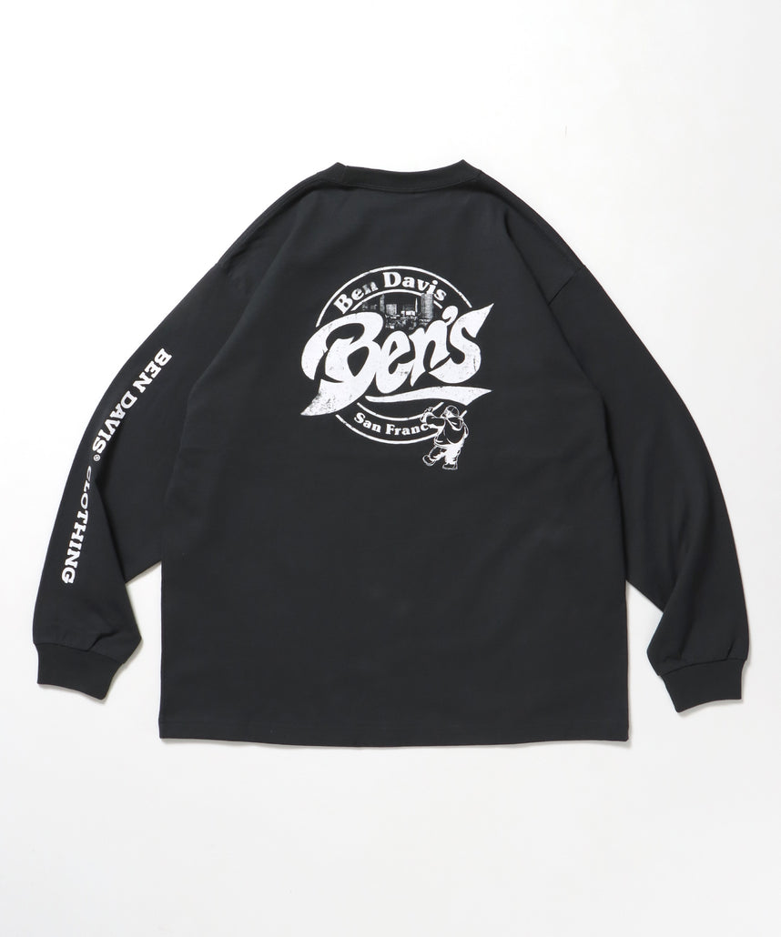 CIRCLE LOGO L/S TEE[WIDE] / ロンT 長袖 ワンポイント レギュラーサイズ ポケット チャコール