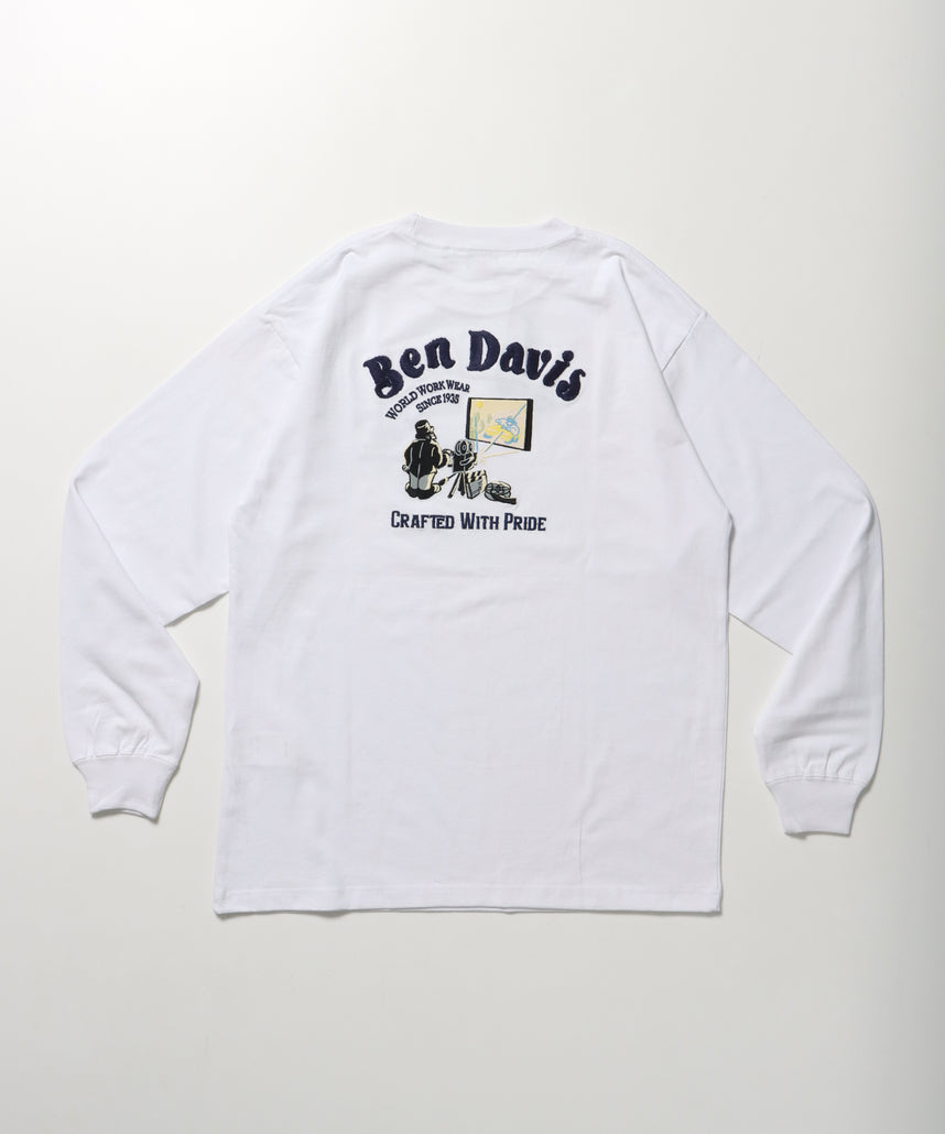 THEATER EMBRO L/S TEE[REG] / ロンT 長袖 ワンポイント レギュラーサイズ 刺繍 ホワイト