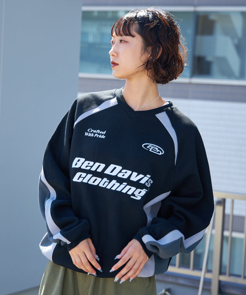 RUNNERS SWEATSHIRT / ドローコード シティガール シティボーイ ブロークコア ゲームシャツ 裏起毛 ブラック