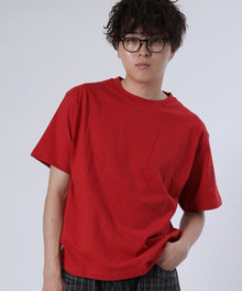 ヴィンテージパックTシャツ/ パックT 2枚 綿100％ Tシャツ クルーネック 半袖 無地 シンプル レッド